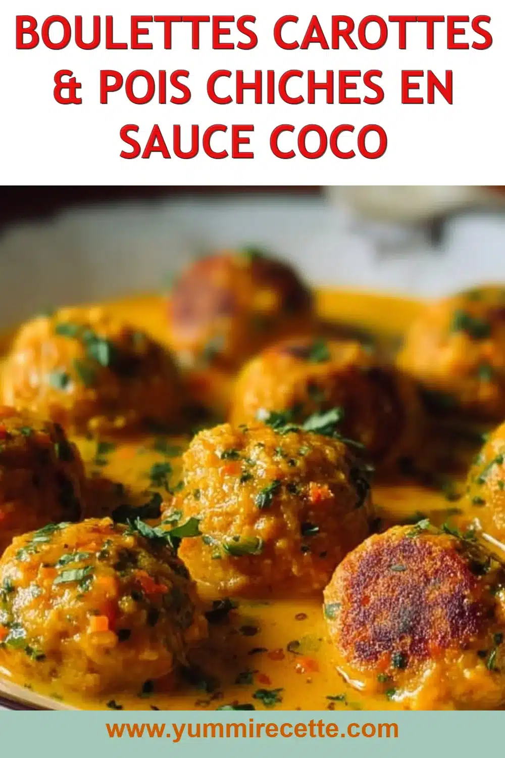 Boulettes Carottes & Pois Chiches en Sauce Coco