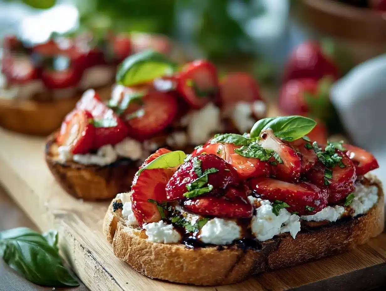 Bruschetta à la Ricotta et aux Fraises