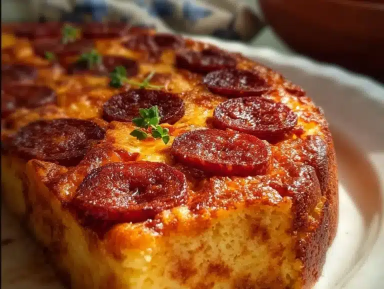 Dégustation d'un Cake Salé au Chorizo, délicieux et moelleux.