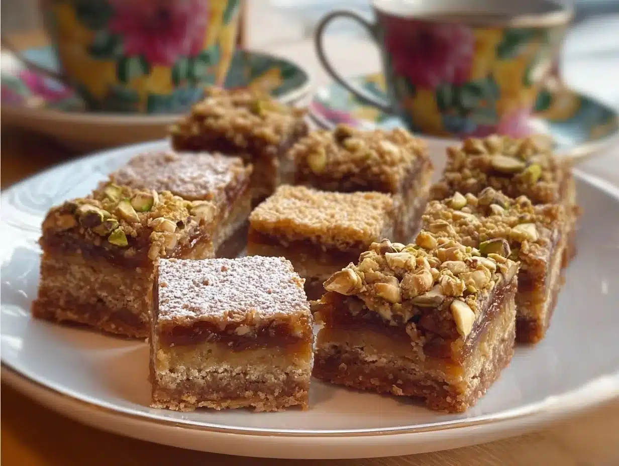 Carrés de dattes en couches