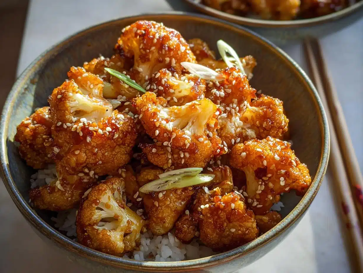 Chou Fleur Caramélisé au Sésame et Gingembre Vegan (inspiration Coréenne)