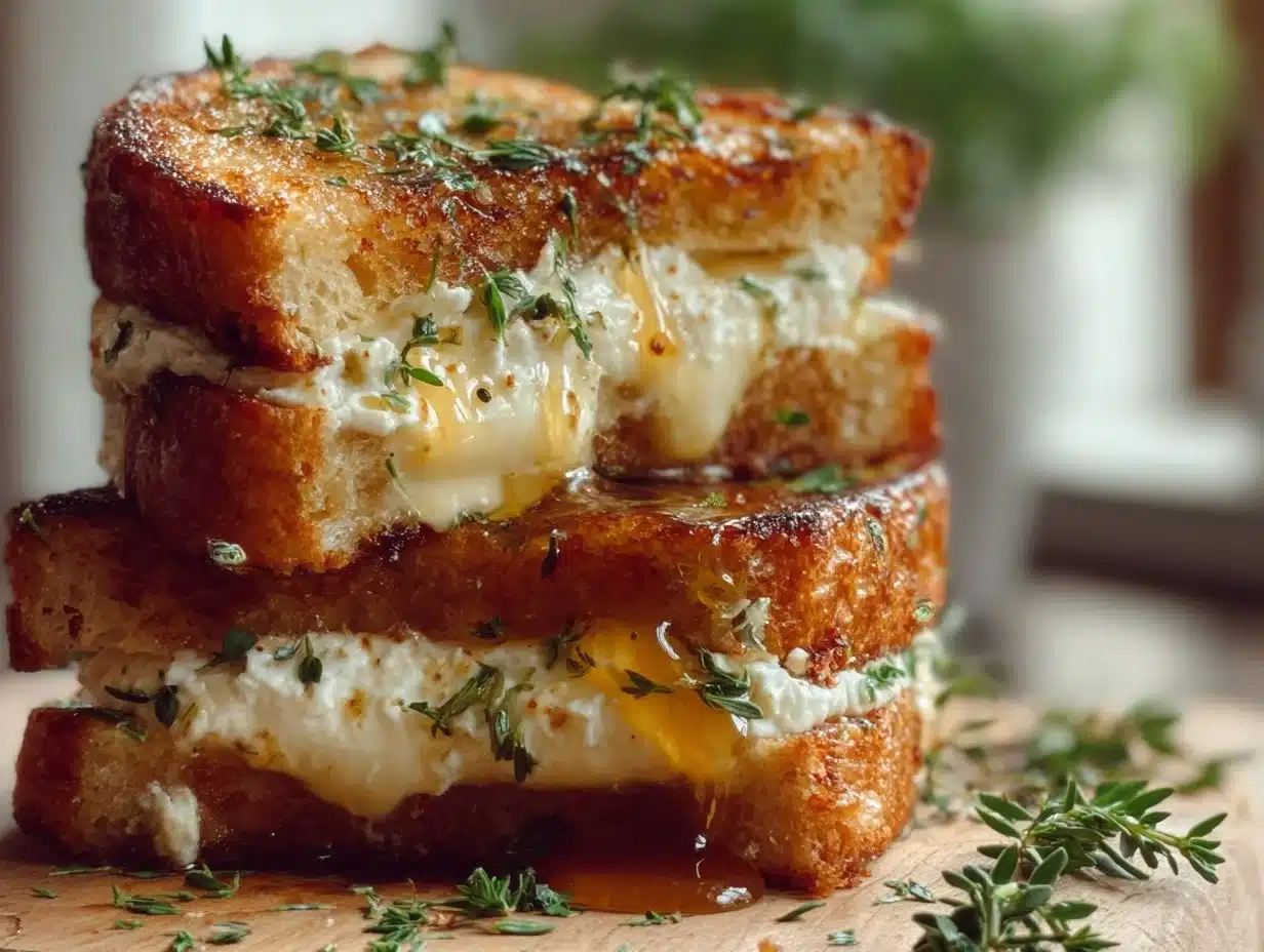 Croque-monsieur chèvre miel