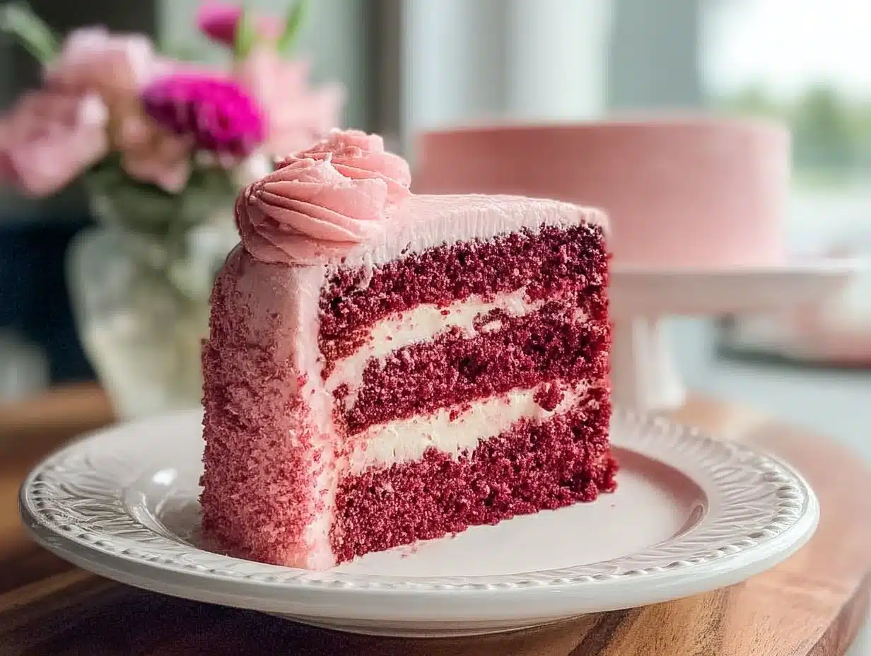 Gâteau en velours rose pour la fête des mères