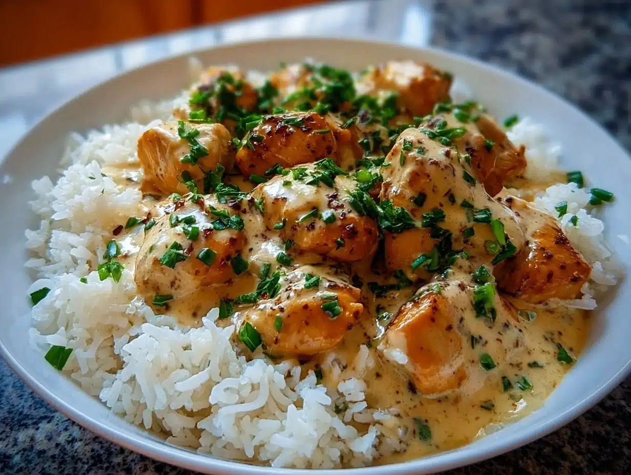 Le Poulet Crémeux et Riz Fondant
