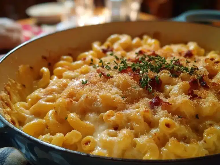 Plat de Mac & Cheese Tout-en-Un, délicieusement crémeux avec du fromage fondu