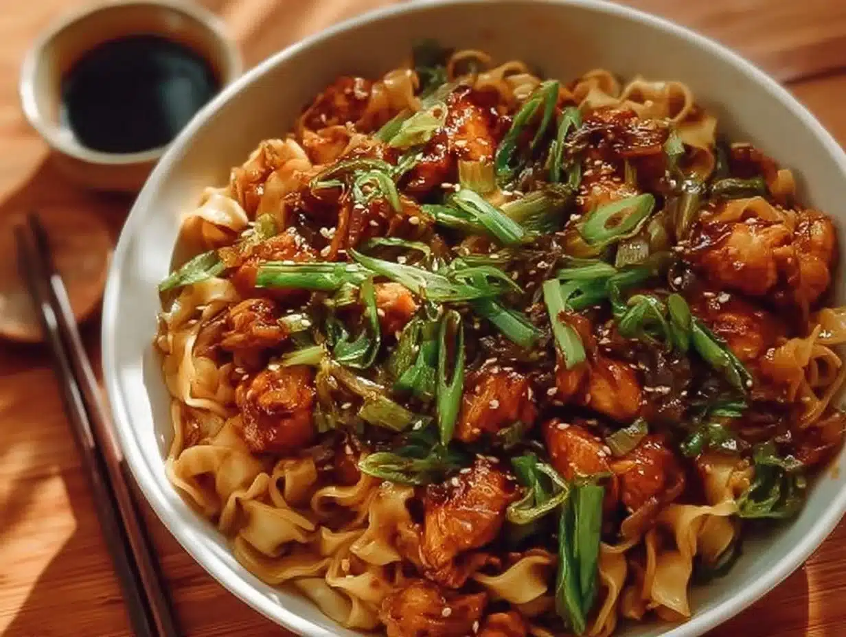 Nouilles au Poulet à l’Ail Caramélisé