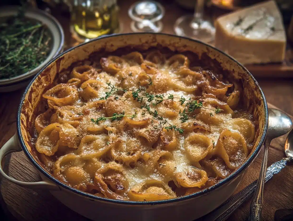 Pâtes à l’Oignon à la Française en Cocotte