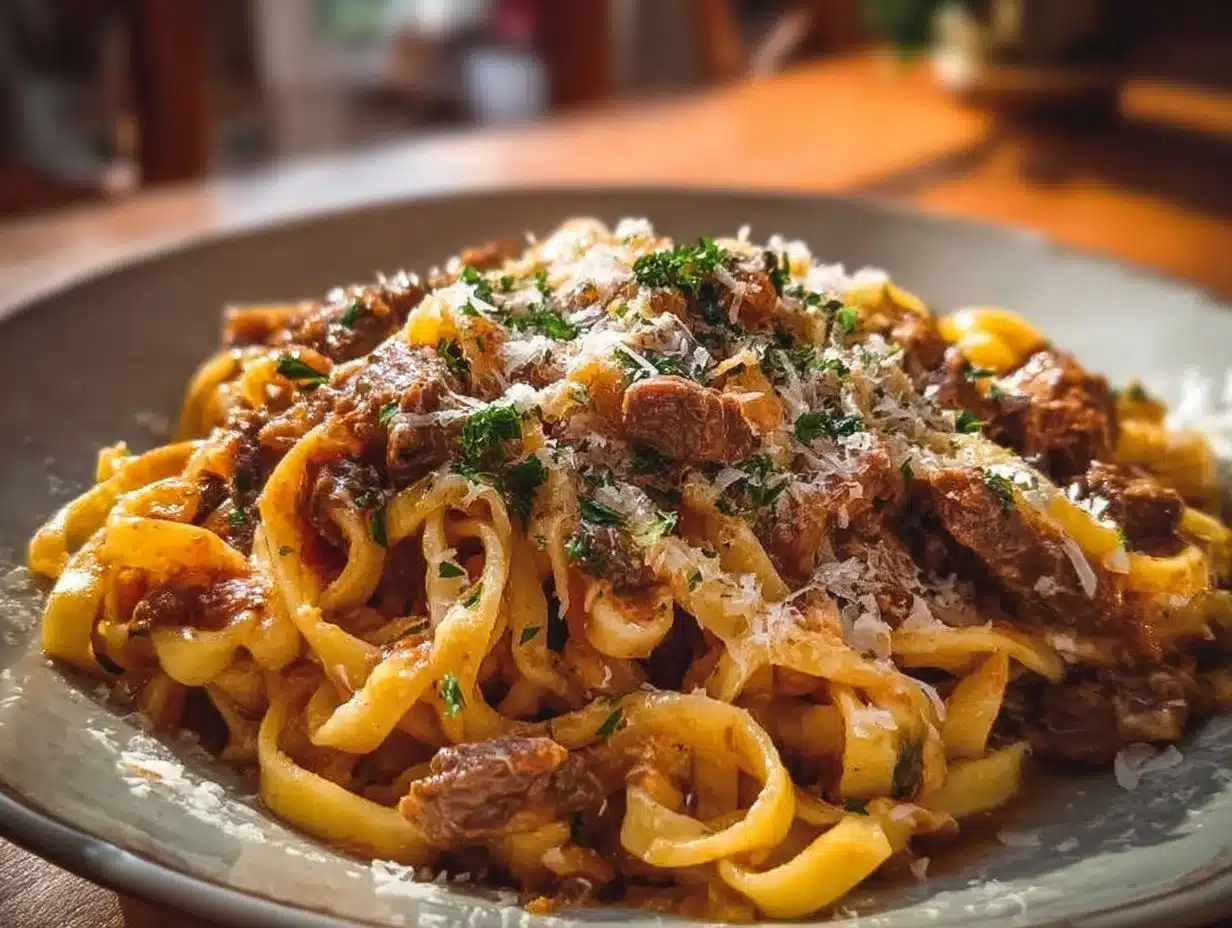 Pâtes Crémeuses au Bœuf