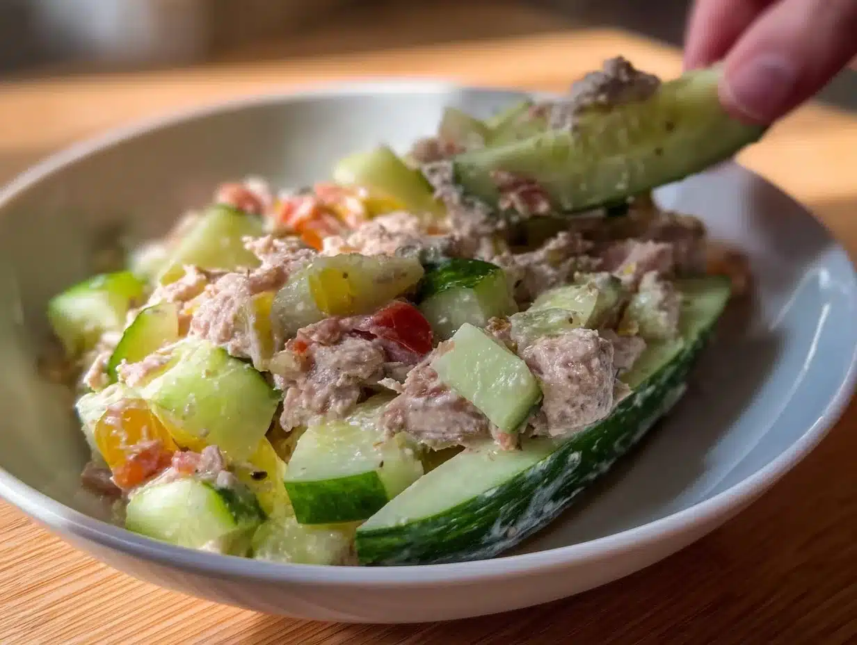 Salade de concombre et thon