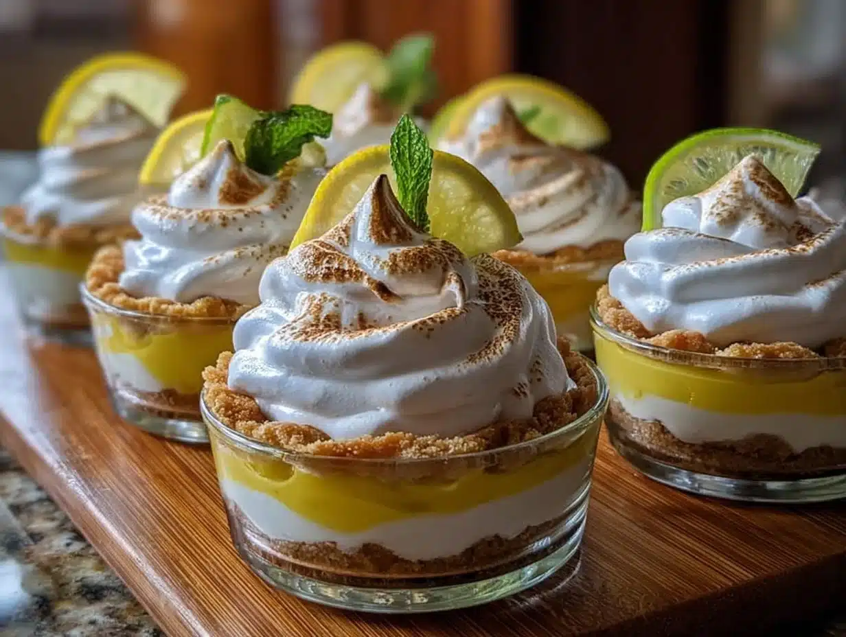 Verrines façon tarte au citron meringuée