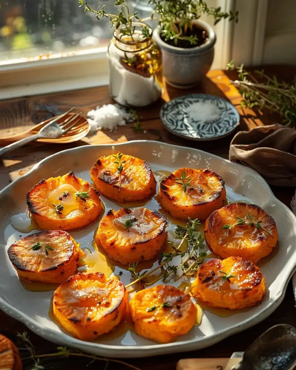 Rondelles de patate douce au miel