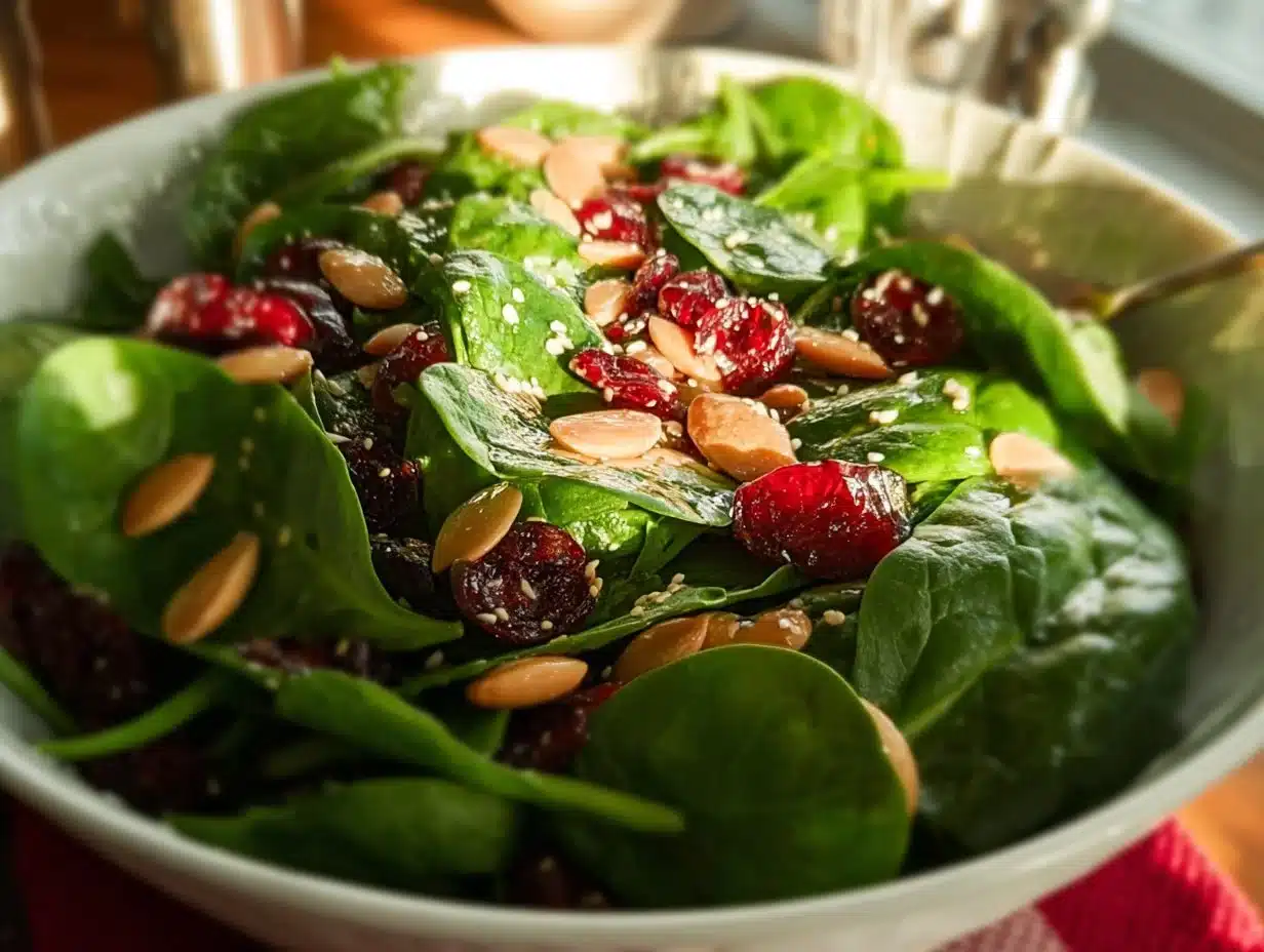 Salade d'épinards aux canneberges