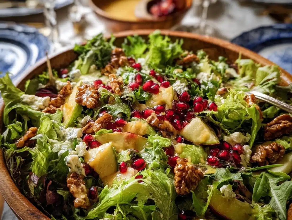 Salade avec vinaigrette miel et moutarde