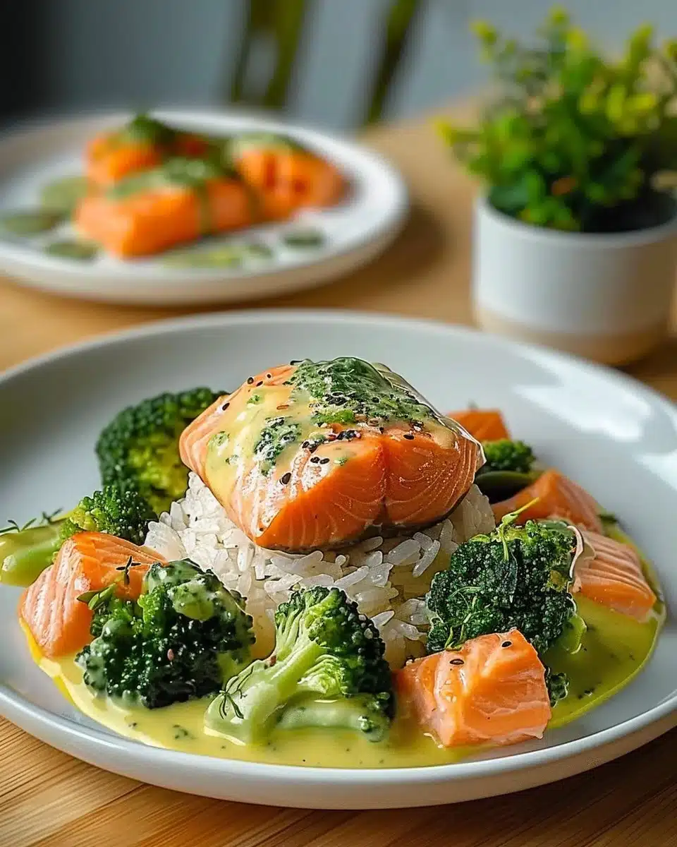 Bowl of Salmon and Broccoli
