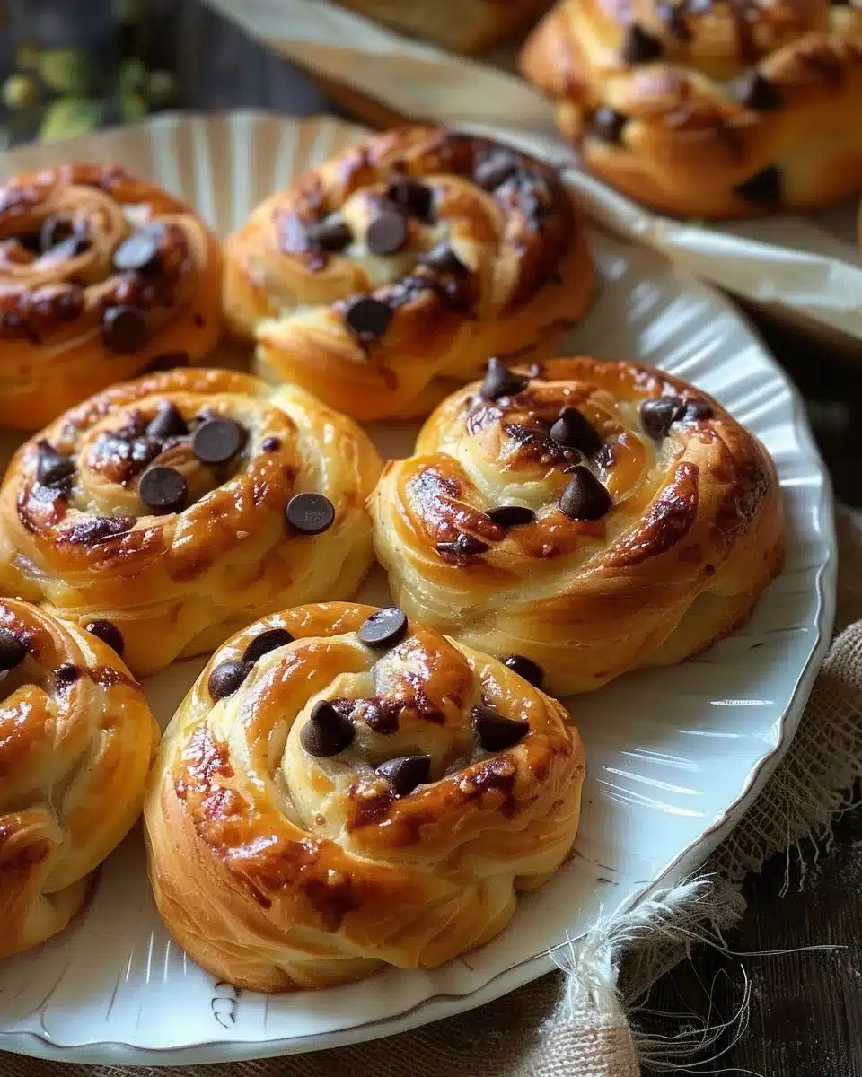 Brioches Roulées Crème Vanille & Pépites de Chocolat