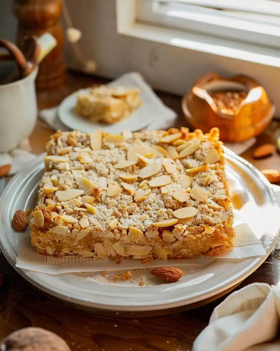 Ultra soft almond crumble squares
