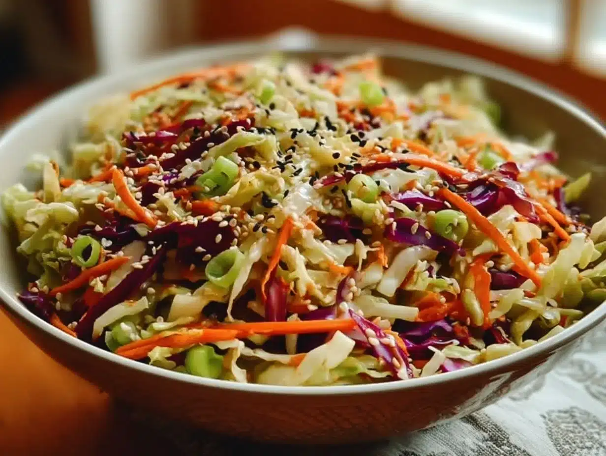 Savoureuse Salade de Chou Chinois Croquante au Vinaigrette au Sésame