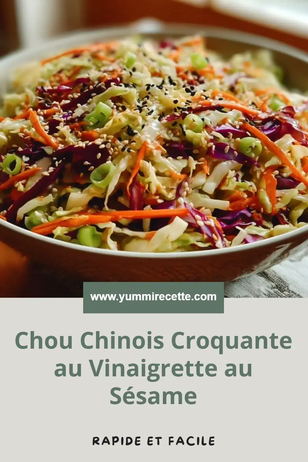 Chou Chinois Croquante au Vinaigrette au Sésame