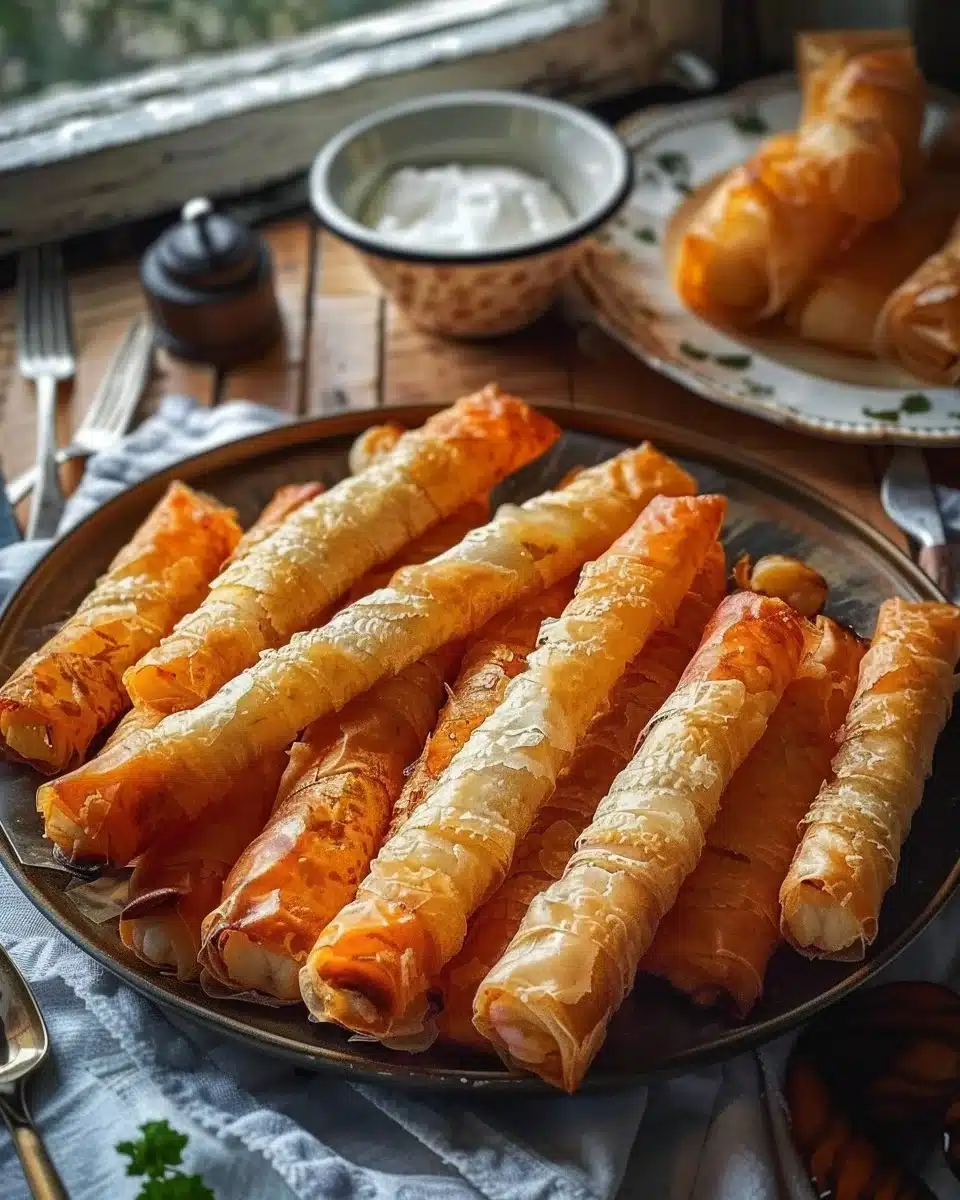 Cigares dorés à la pâte filo aux crevettes