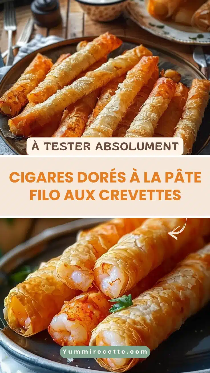 Cigares dorés à la pâte filo aux crevettes