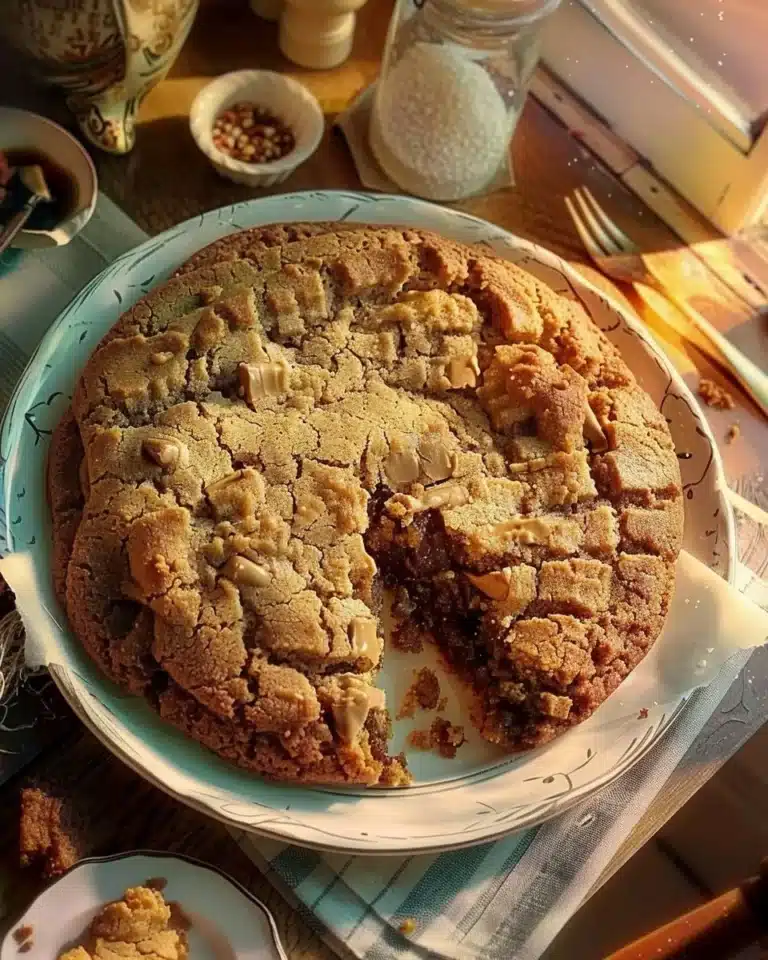 Cookie géant réconfortant, délicieux et moelleux, parfait pour toutes les occasions.