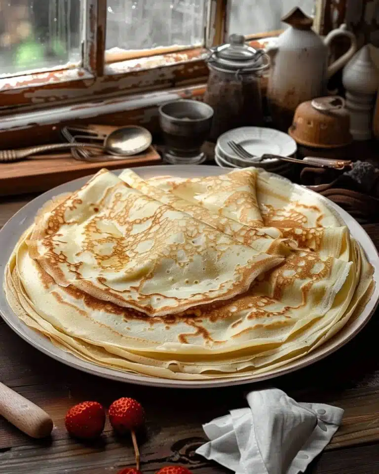 Recette de crêpes ultra moelleuses prêtes à être servies avec des garnitures