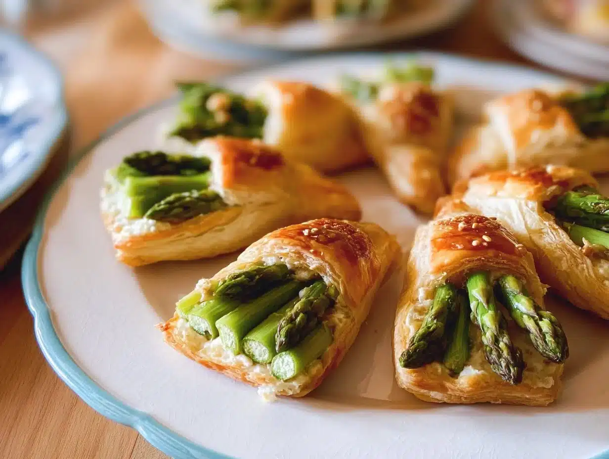 Feuilletés d’asperges vertes au chèvre