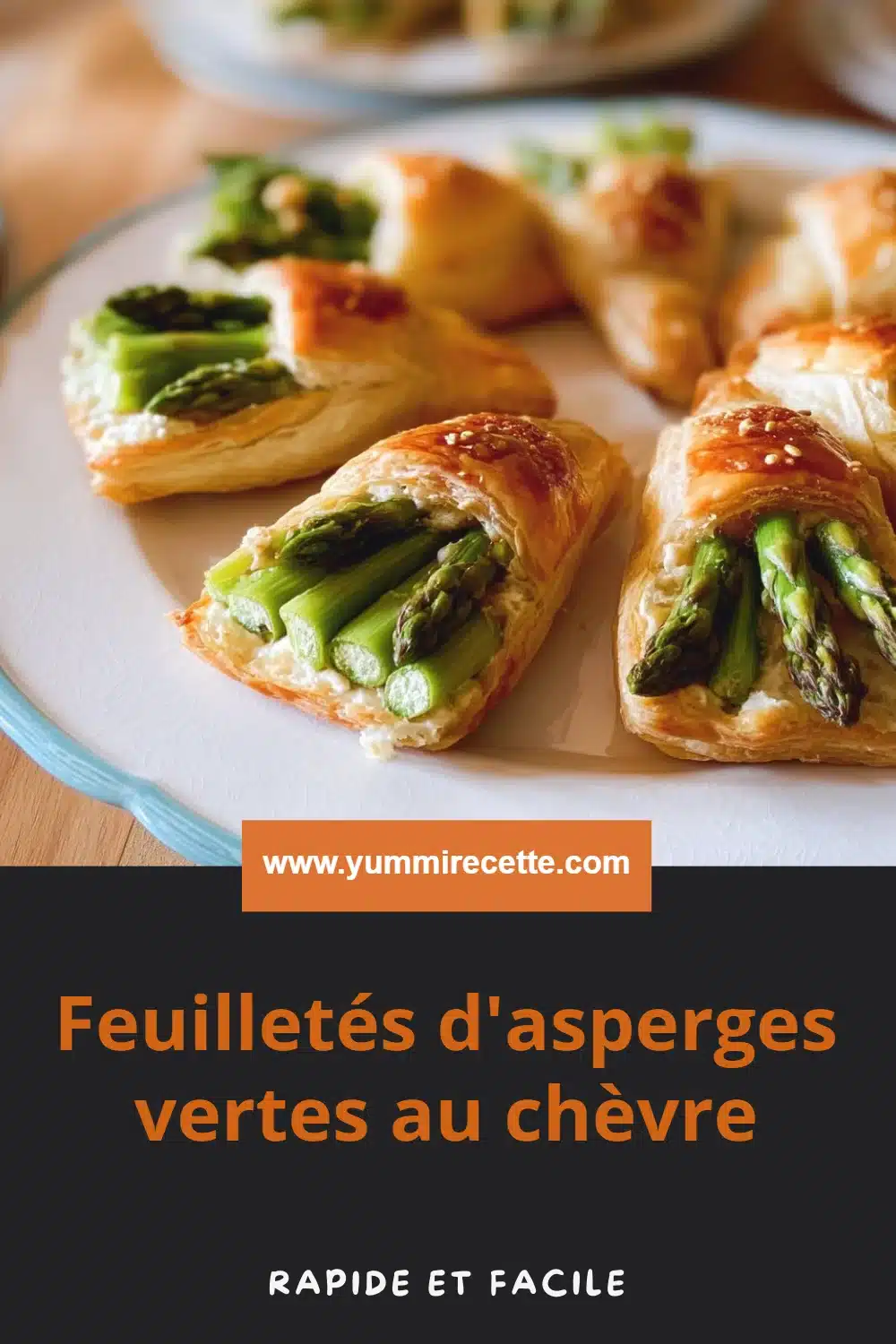 Feuilletés d'asperges vertes au chèvre