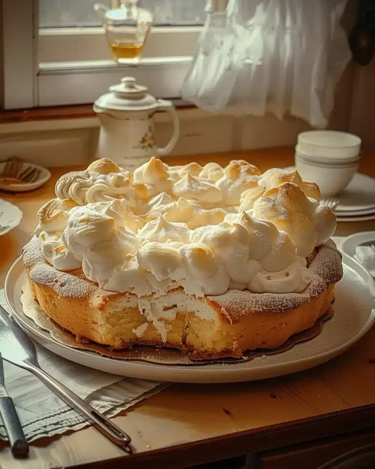 Gâteau Nuage moelleux et aéré, une délicieuse pâtisserie française.