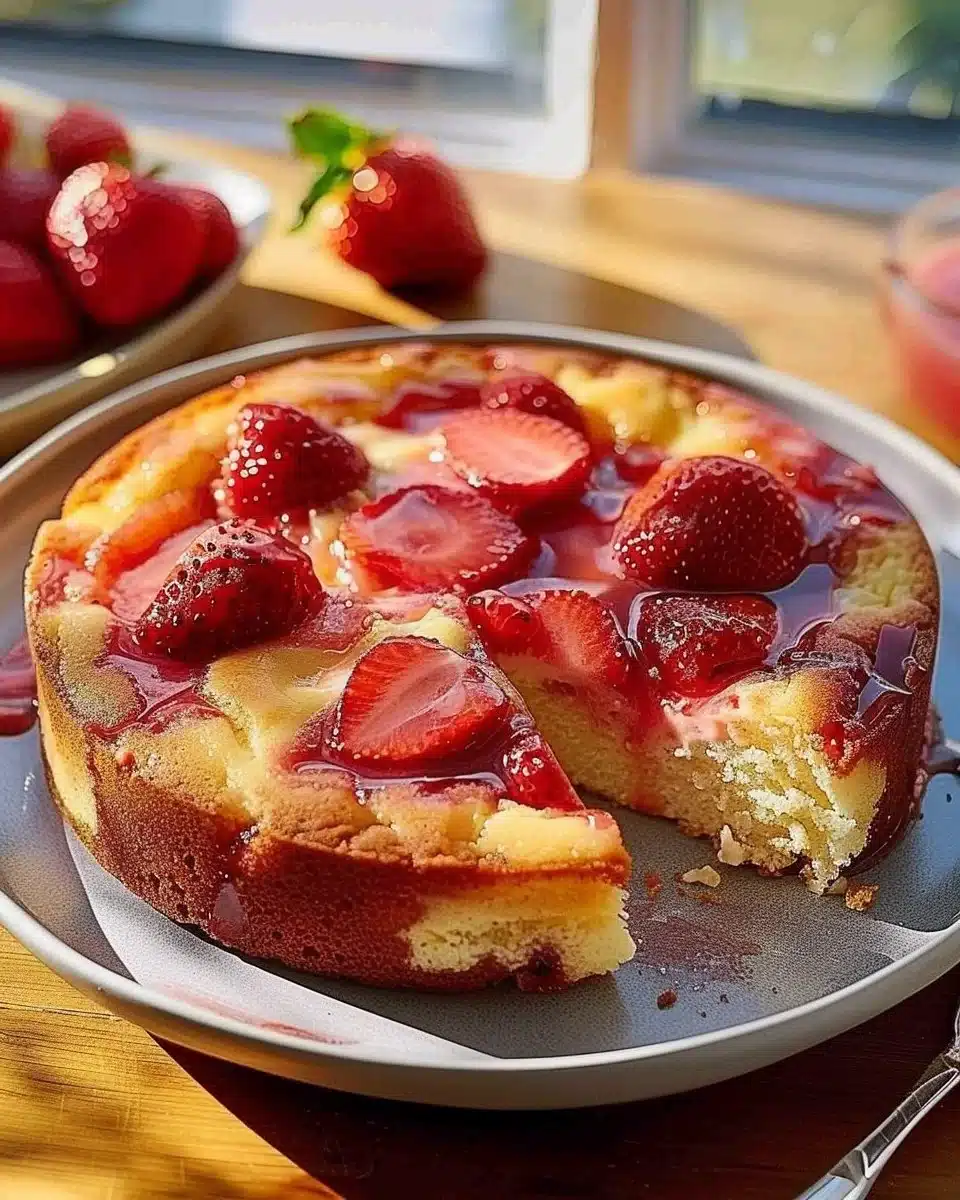 Gâteau au yaourt aux fraises
