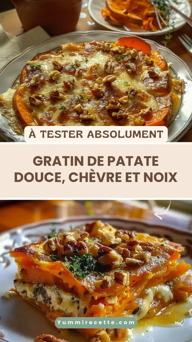 Gratin de Patate Douce, Chèvre et Noix