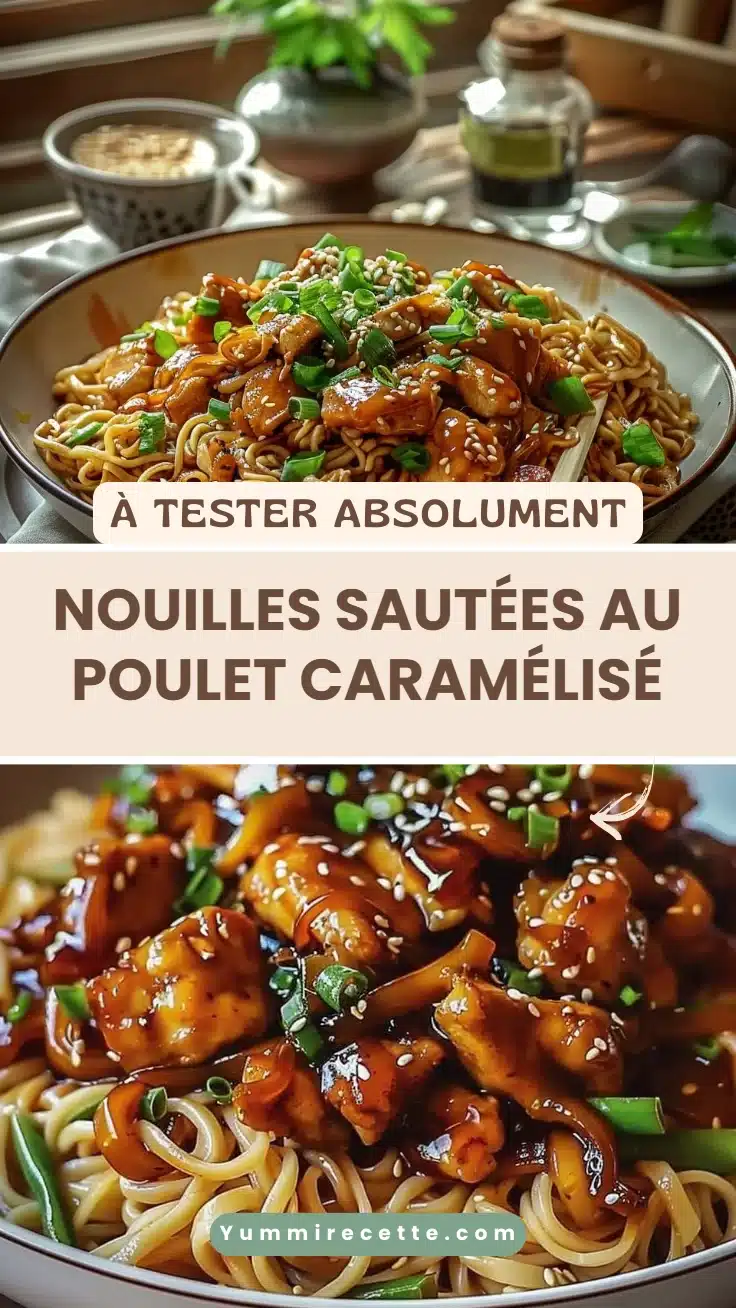 Nouilles sautées au poulet caramélisé