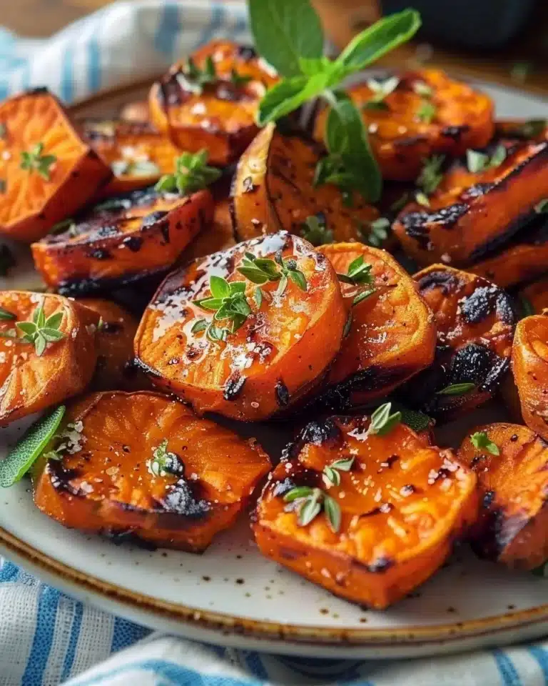 Patates douces rôties faciles à préparer pour un plat sain et délicieux.