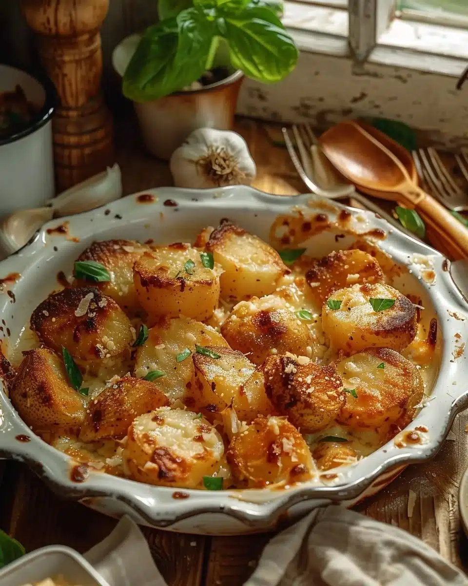 Pommes de Terre Dorées à l’Ail & Parmesan