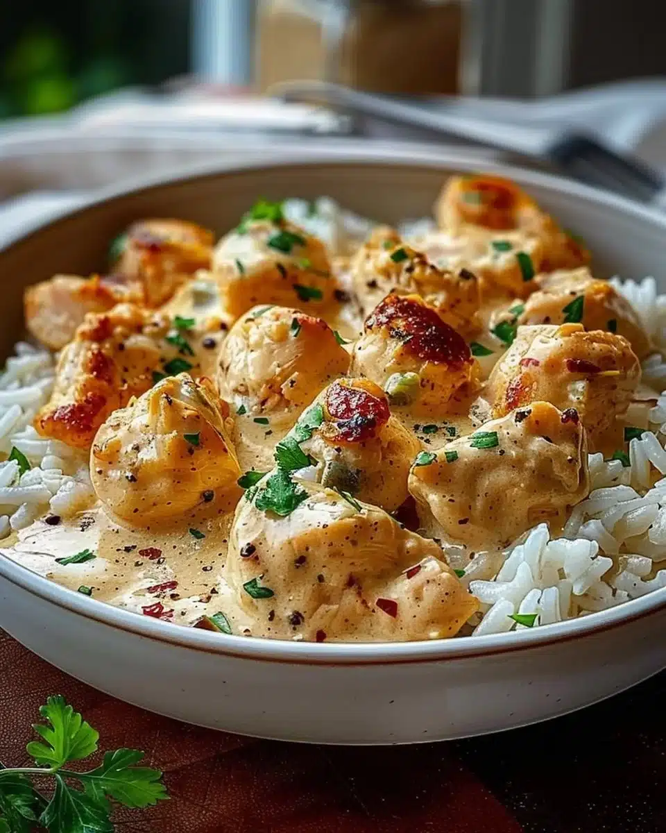 Le Poulet Crémeux et Riz Fondant