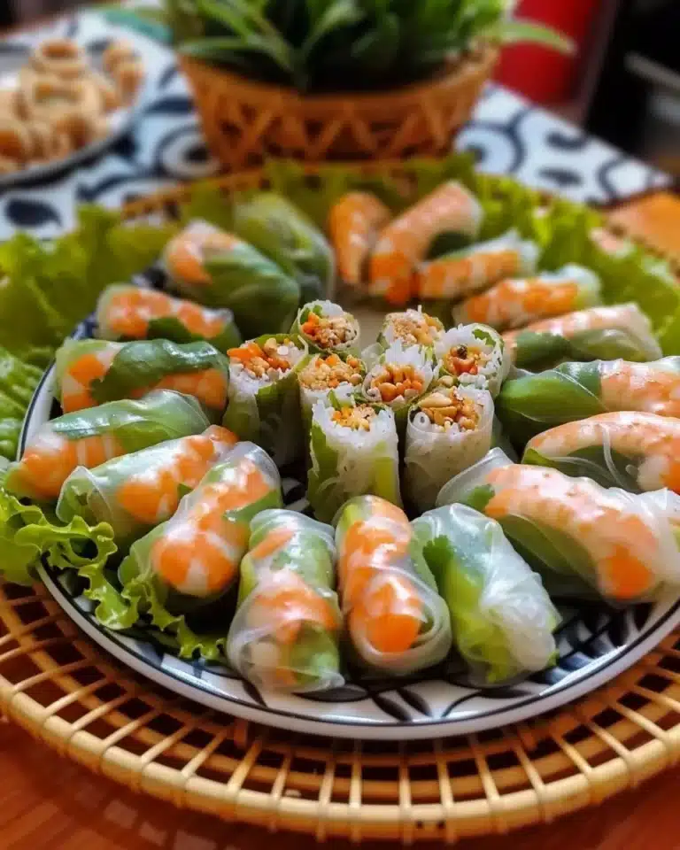 Assortiment de rouleaux de printemps frais garnis de légumes colorés