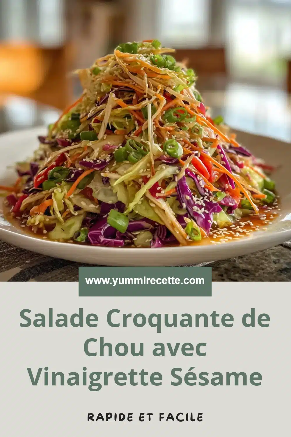 Salade Croquante de Chou avec Vinaigrette Sésame