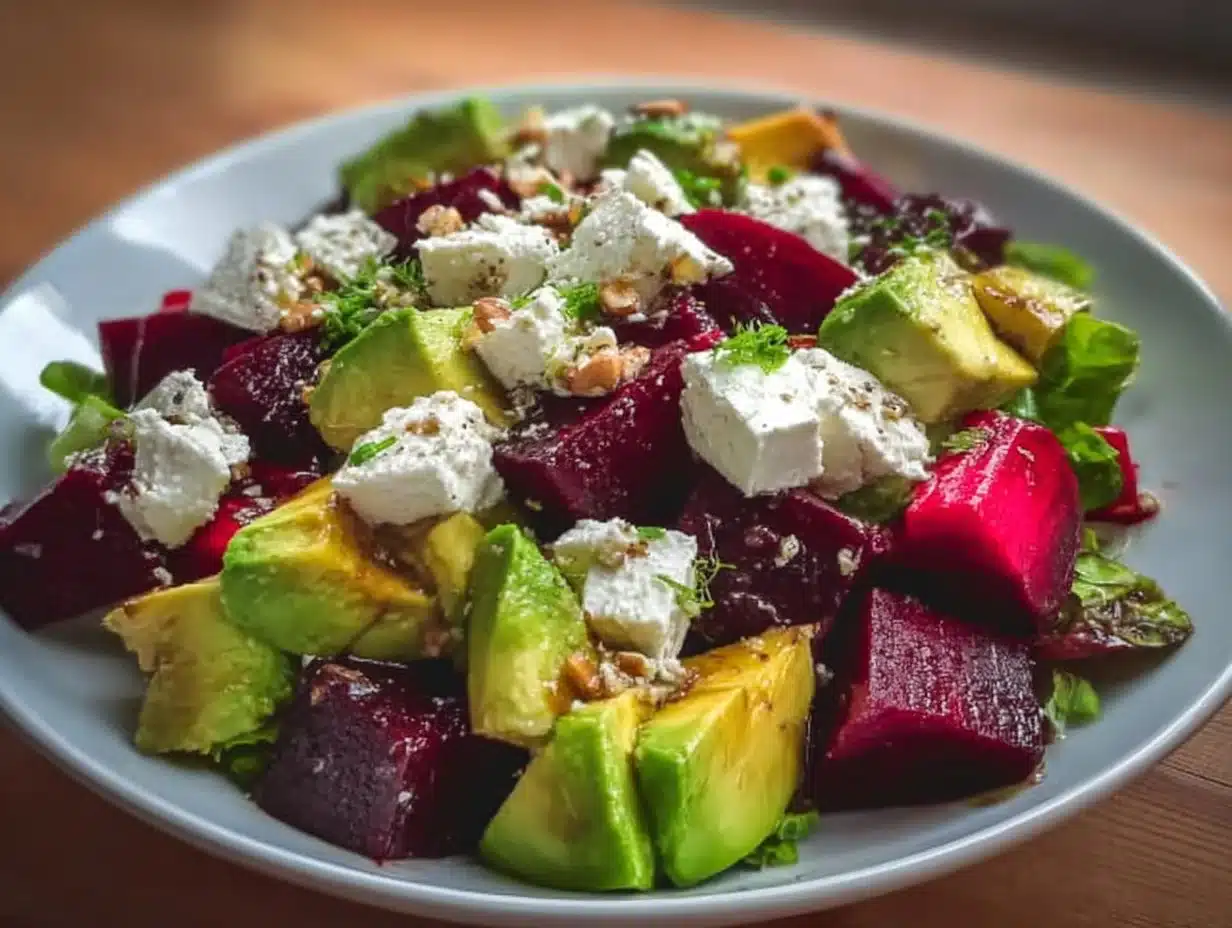 Salade de Betteraves Rôties, Avocat et Feta