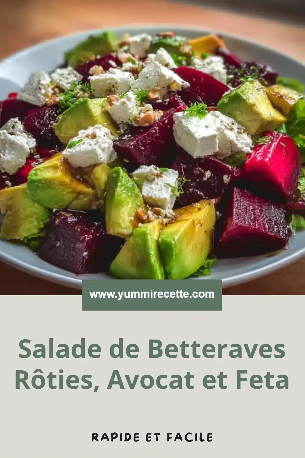 Salade de Betteraves Rôties, Avocat et Feta