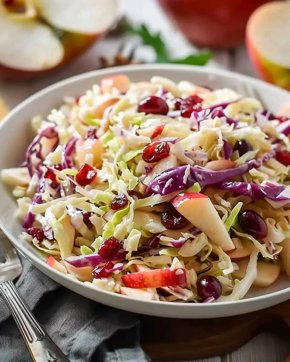 Salade de chou aux pommes et canneberges