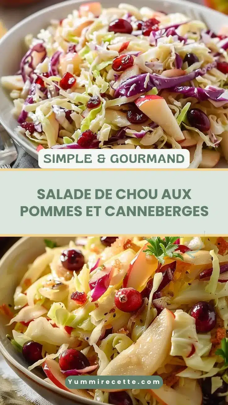 Salade de chou aux pommes et canneberges