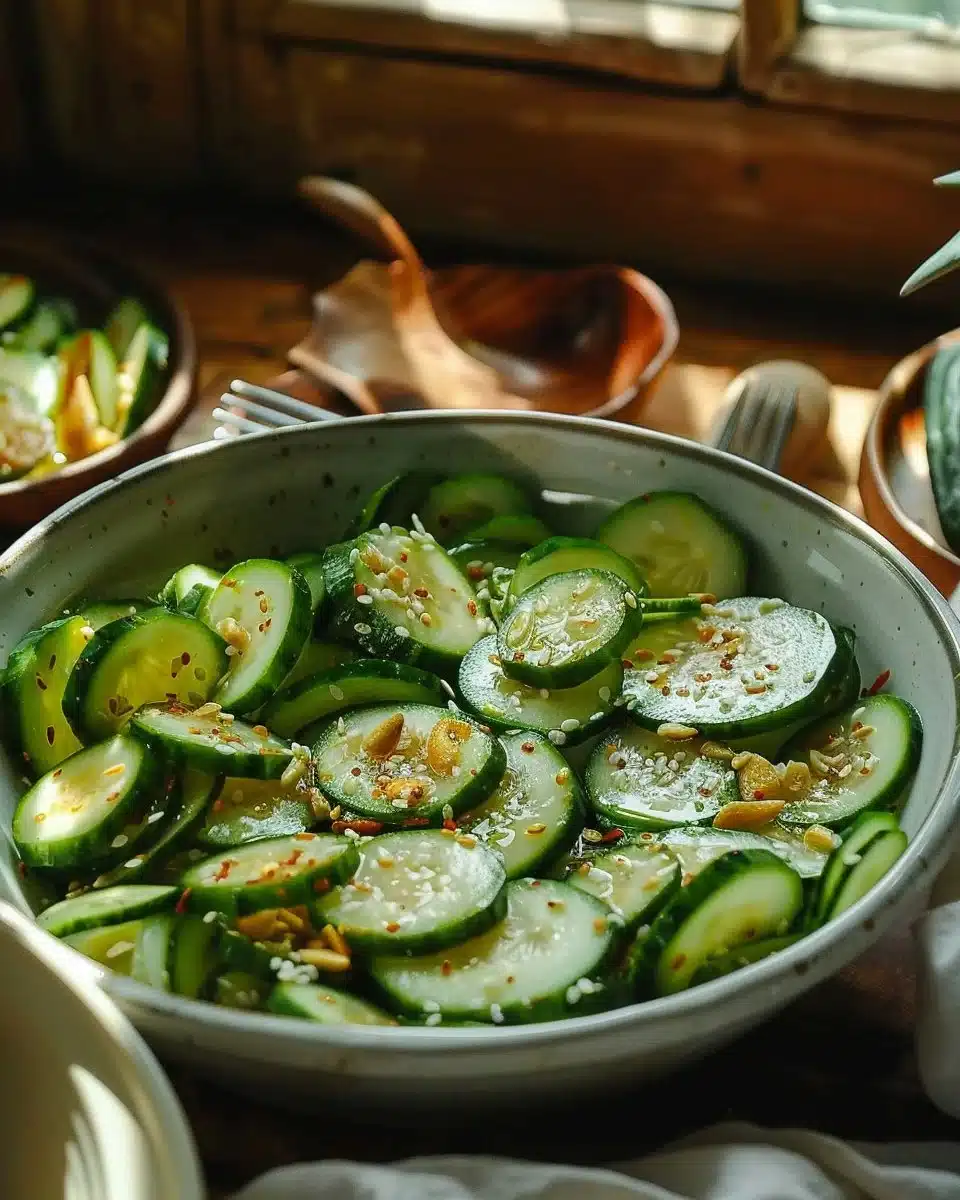 On adore cette salade de concombre à l'asiatique... parce qu'on a toujours tout sous la main pour la réaliser.