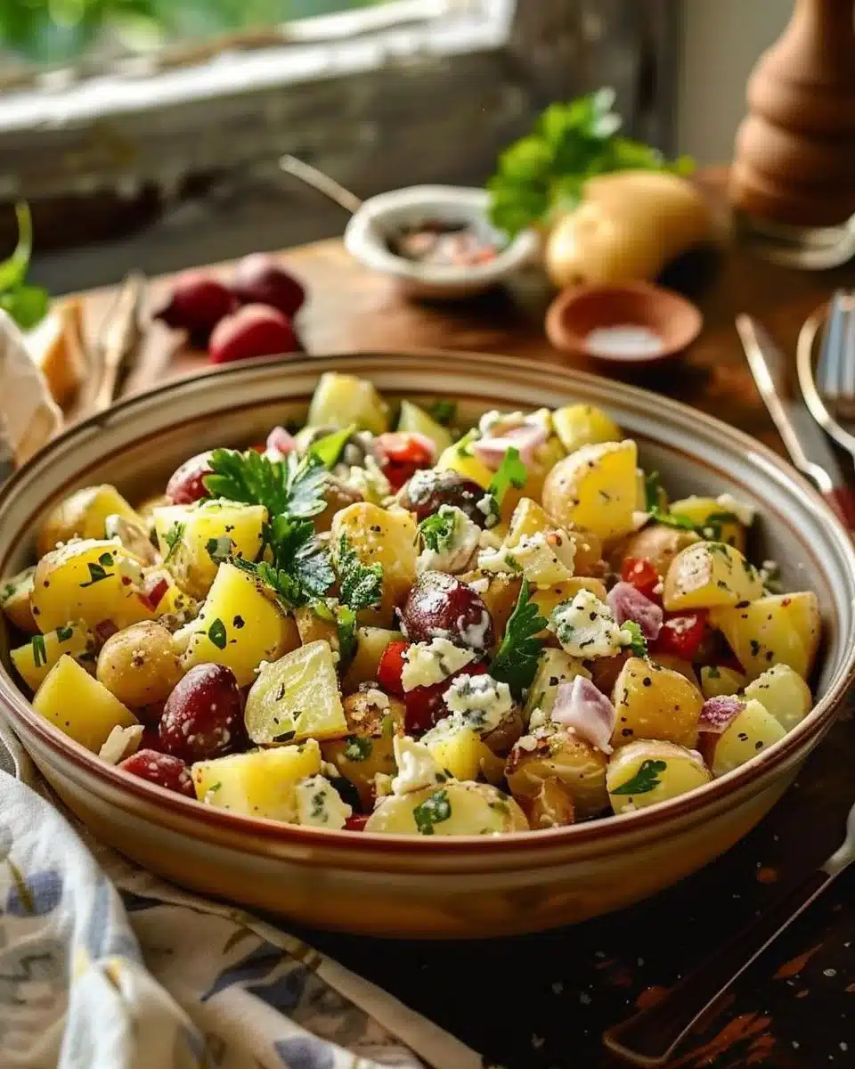 Salade de pomme de terre à la grecque