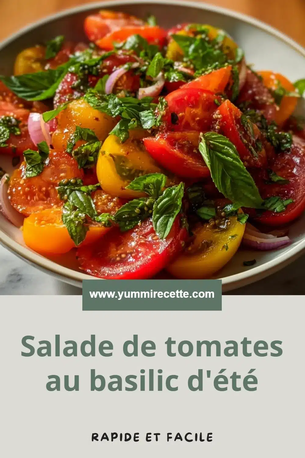 Salade de tomates au basilic d'été