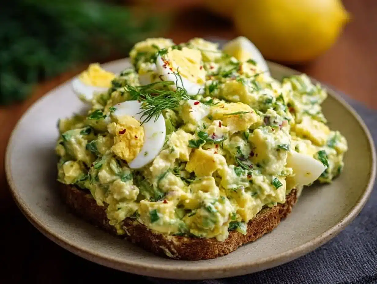 Salade d’œufs crémeuse à l’avocat