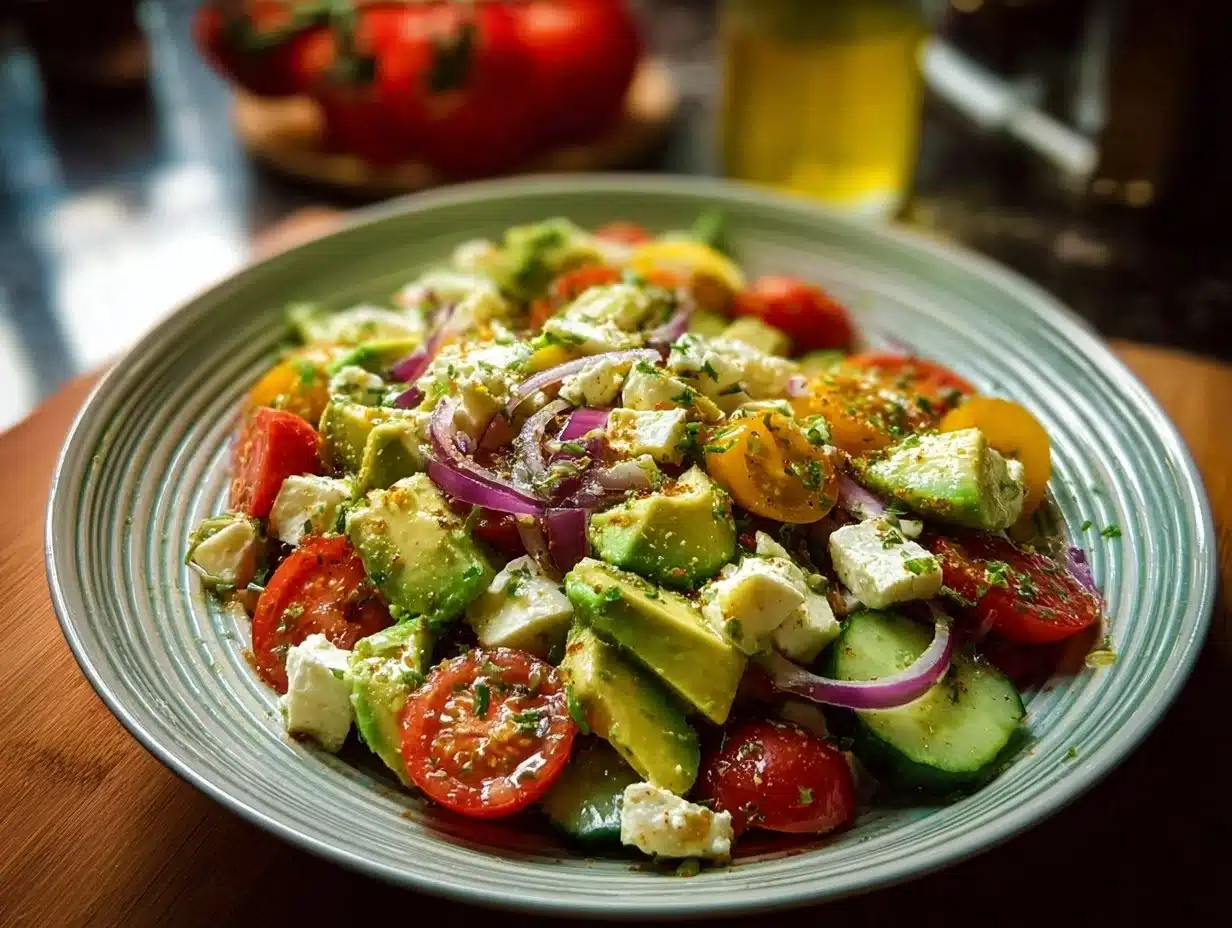 Salade Méditerranéenne à l'Avocat Piquant