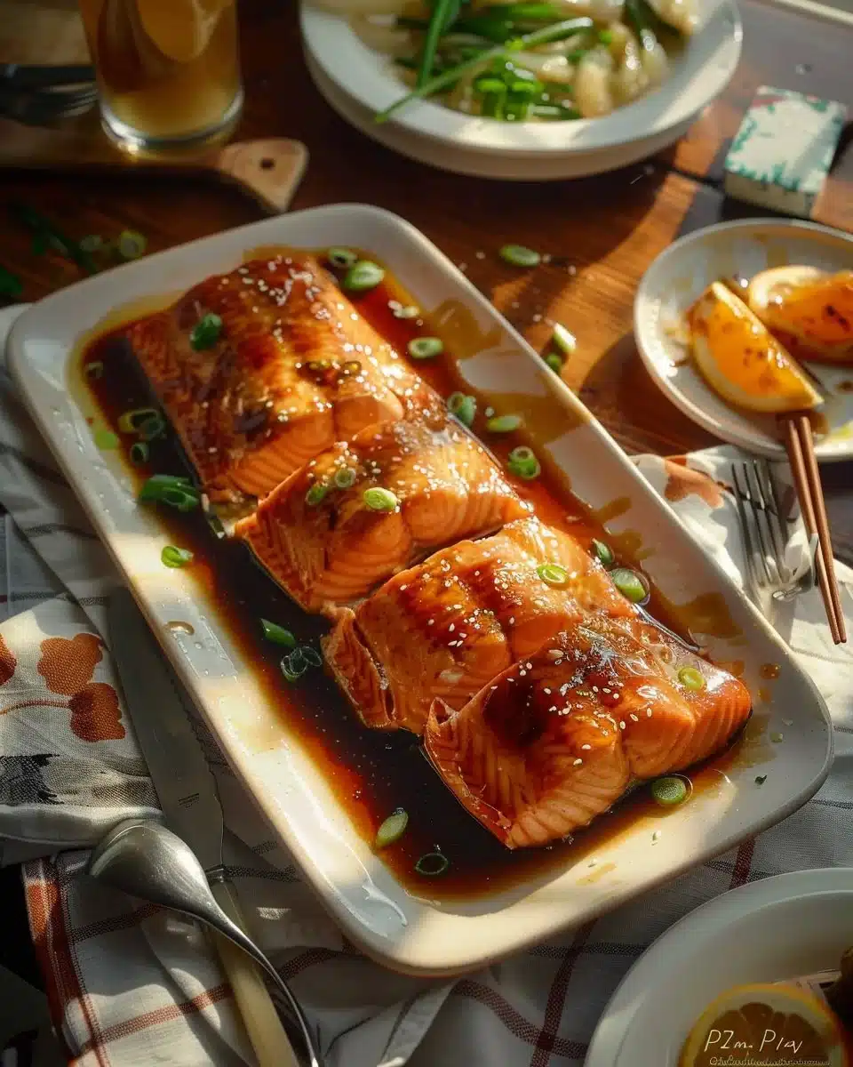 Saumon au miel et au soja