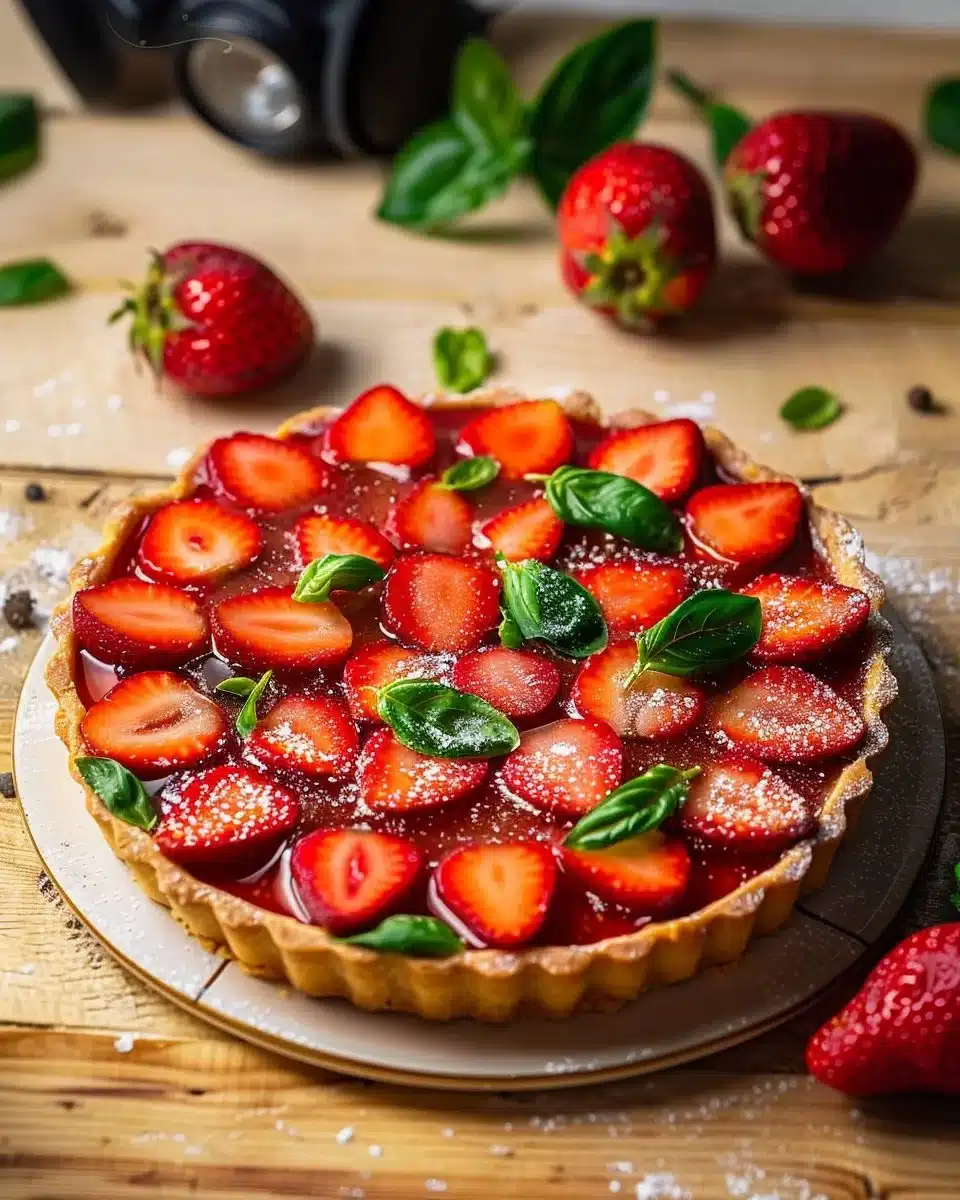 Tarte aux Fraises et Basilic