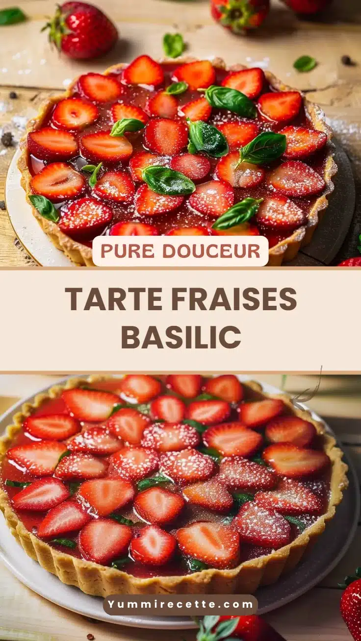 Tarte fraises basilic
