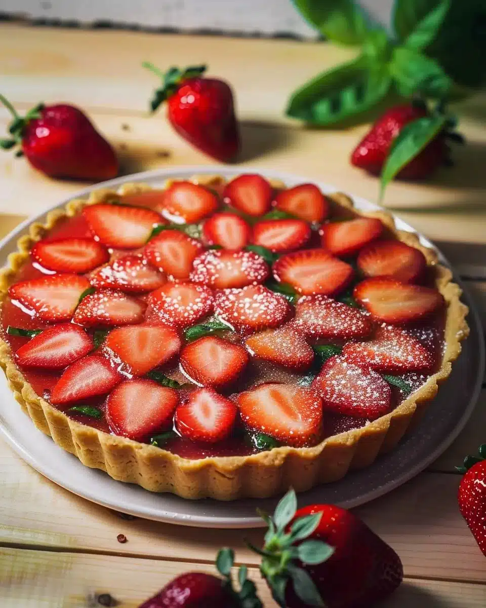 Tarte aux Fraises et Basilic